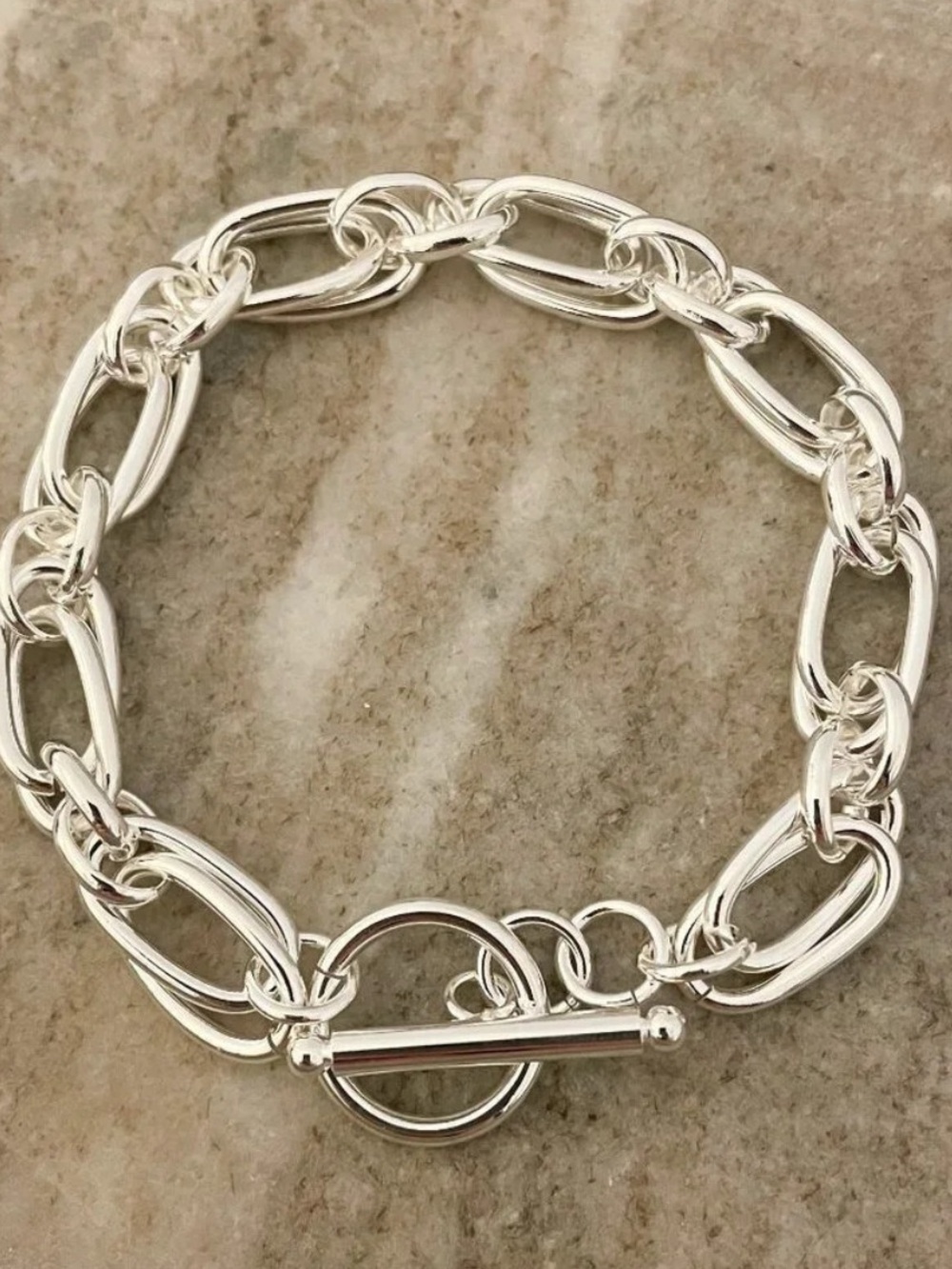 925 Sterling Silver Chunky
Chain Link Bracelet Silver Large
Link Bracelet
